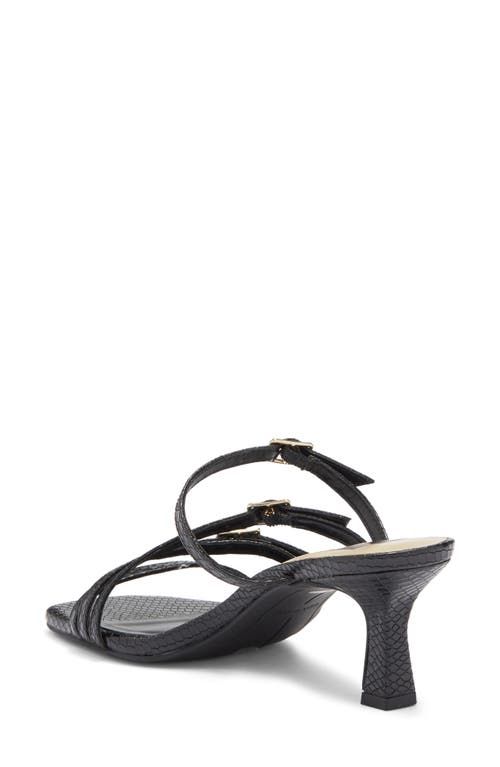 Dolce Vita Tahira Snakeskin Embossed Slide Sandal In Black Snake Embossed Stella