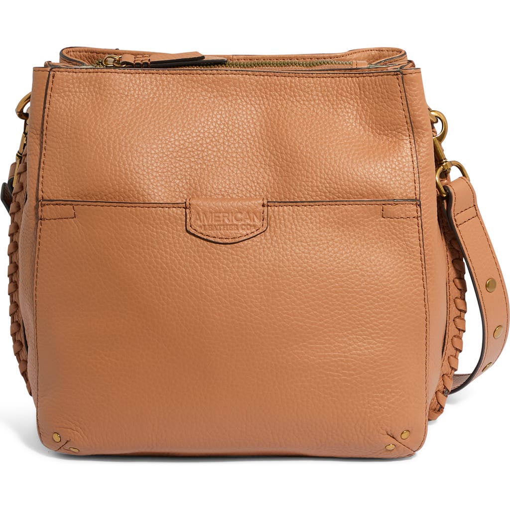 American Leather Co. Luca Triple Pocket Leather Crossbody Bag In Vachetta
