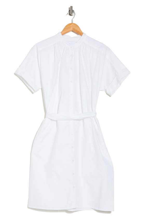 Nordstrom Rack Short Sleeve Cotton Poplin Shirtdress In White