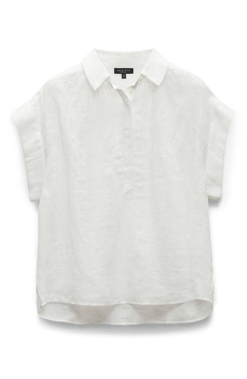 Rag & Bone Robin Embroidered Top White In White