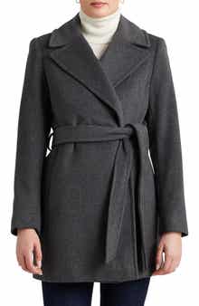 Lauren Ralph Lauren Belted Wool Blend Wrap Coat | Nordstrom