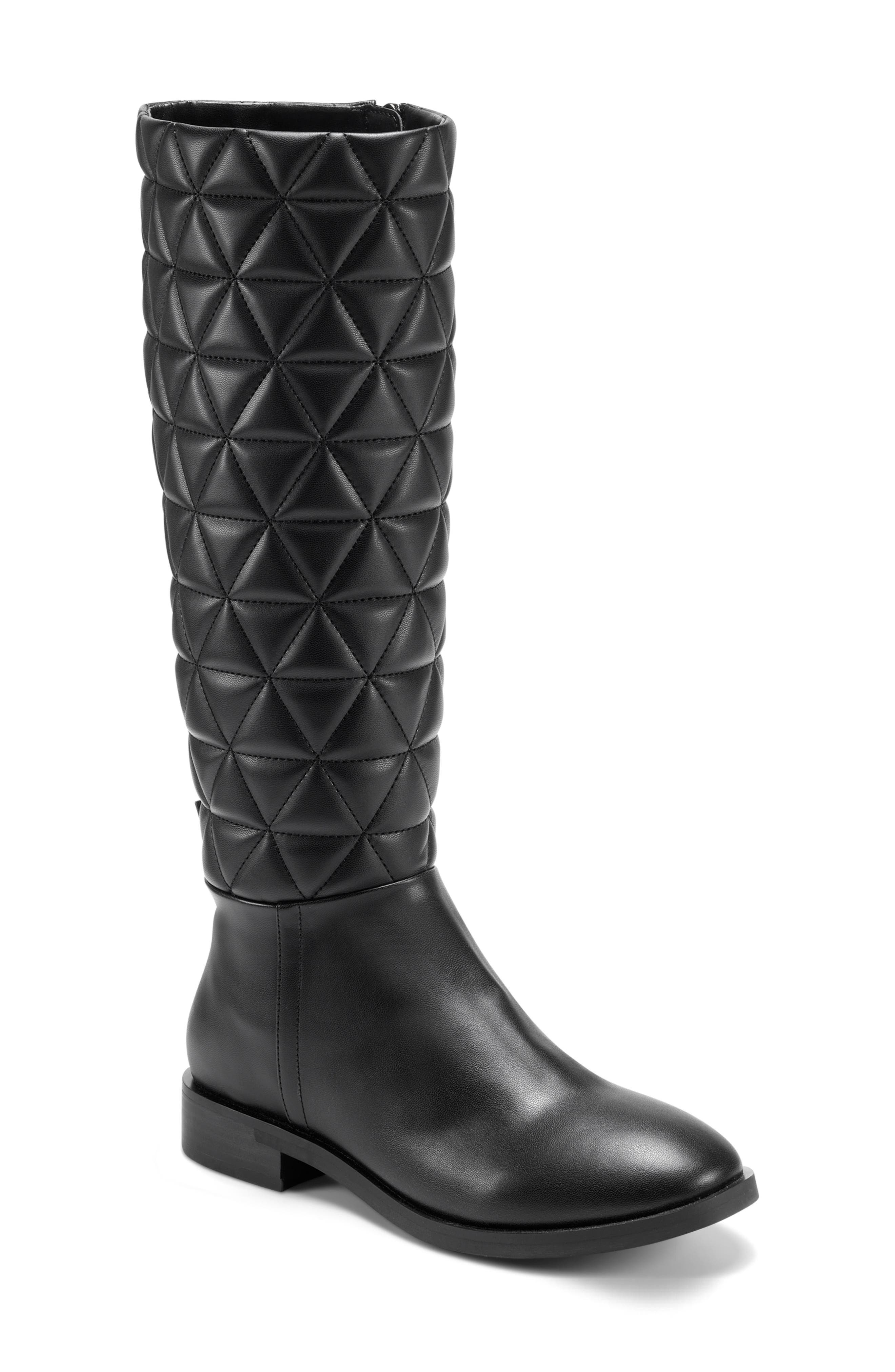 black quilted boots womens