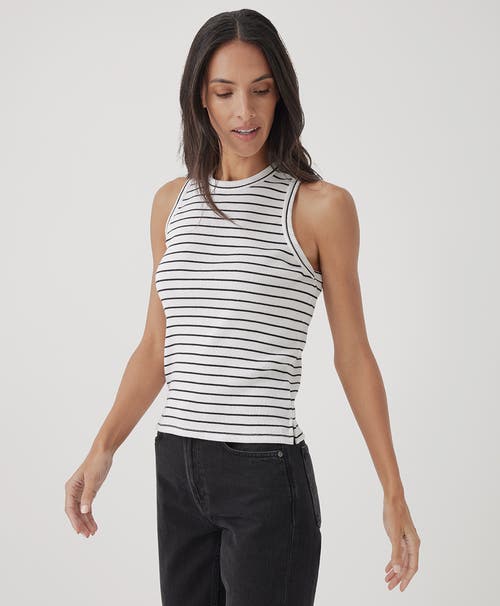 Shop Pact Organic Favorite Rib Racerback Tank In Chic Stripe