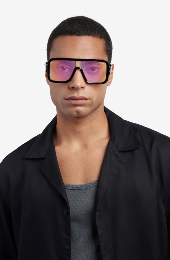 Shop Carrera Eyewear Flaglab 14 62mm Gradient Oversize Square Shield Sunglasses In Black Crystal/ Multi Violet