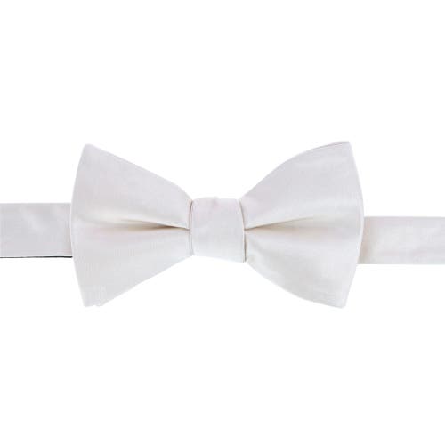 Shop Trafalgar Sutton Solid Color Silk Brace And Bow Tie Combo In Ivory