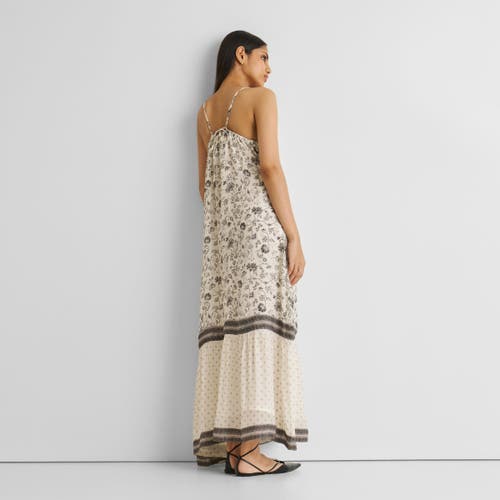 Reistor Flowy Maxi Dress In Off-white And Black Florals