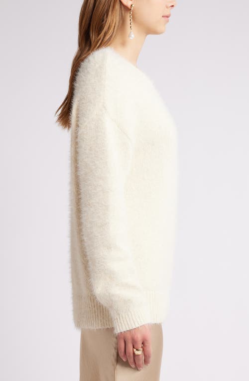 Open Edit Boyfriend Sweater In Ivory Dove