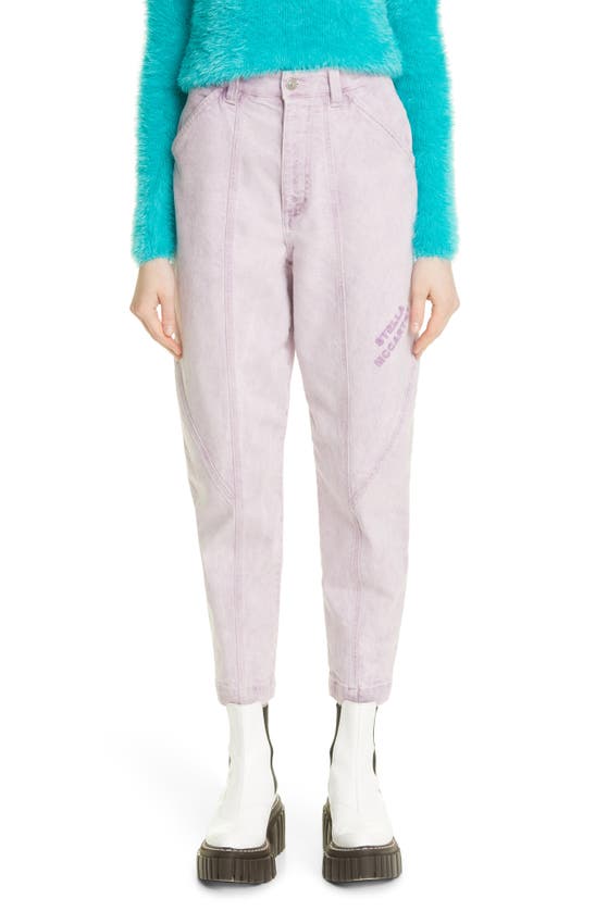 Stella Mccartney Organic Cotton Denim Carrot Jeans In Marble Lilac