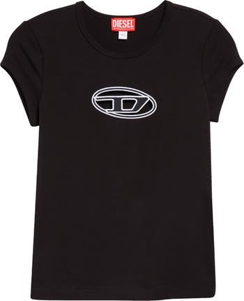 DIESEL® T-Angie Embroidered Logo Cutout T-Shirt | Nordstrom