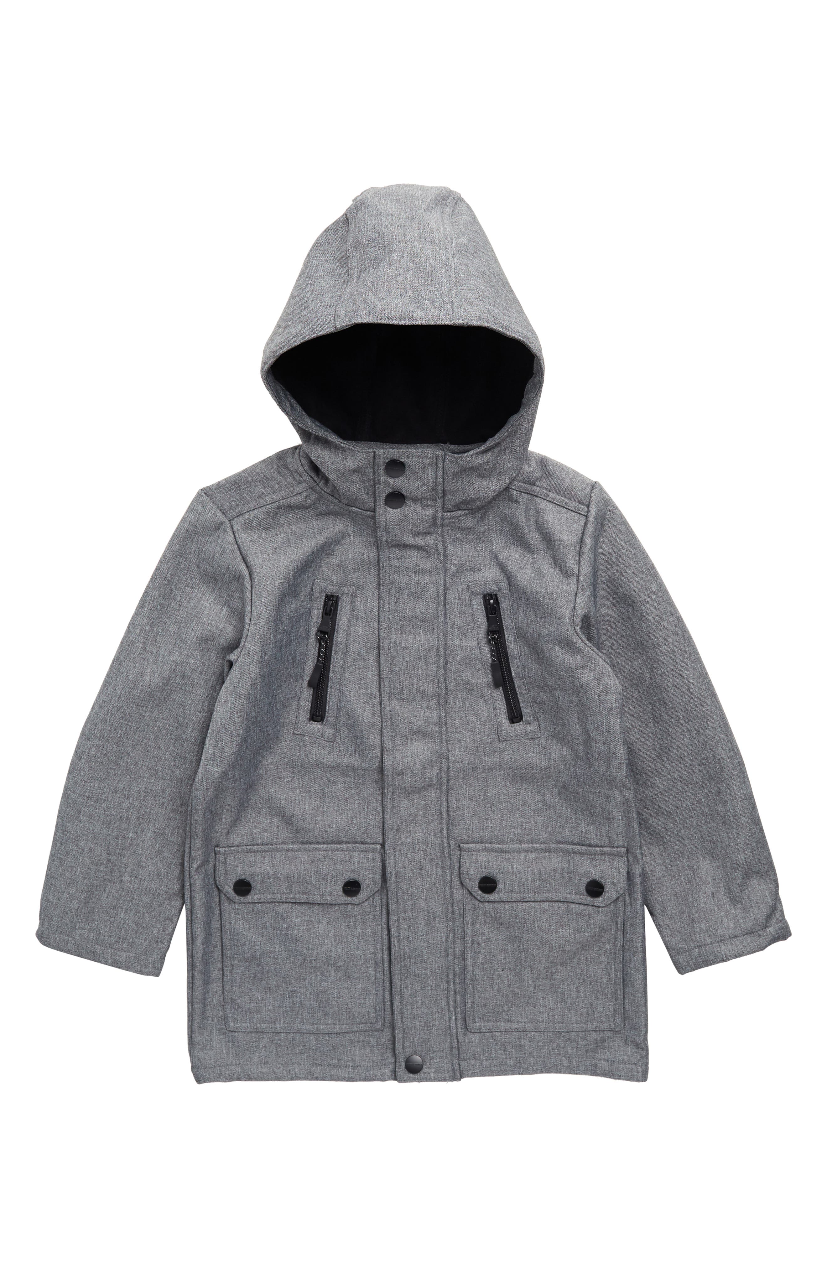 Urban Republic Kids' Hooded Softshell Jacket in Charcoal at Nordstrom Rack, Size 14-16