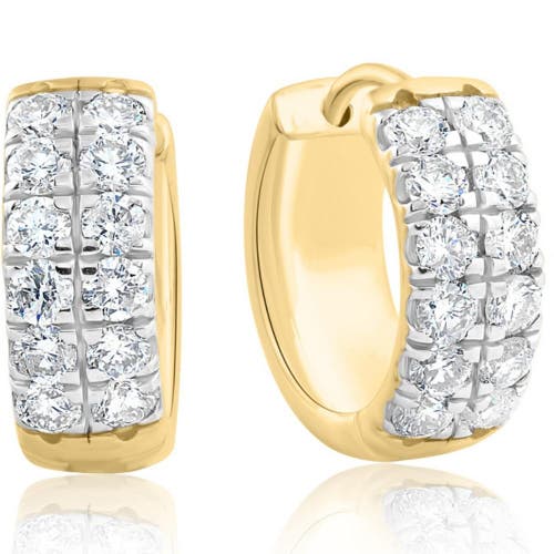 Shop Bliss Diamond 1 1/2ct Diamond Hoops In 10k Yellow Gold