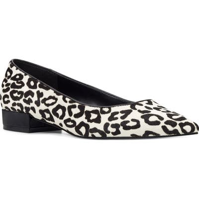 Nine West Fayth Pointy Toe Genuine Calf Hair Pump, White