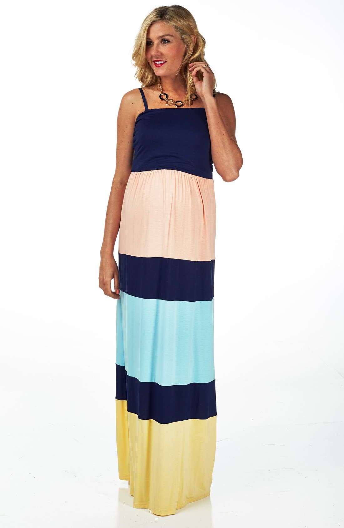 PinkBlush Colorblock Maxi Maternity Dress Nordstrom