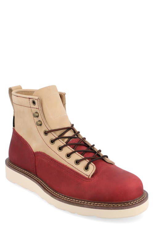 Leather Boot in Cherry/Cream