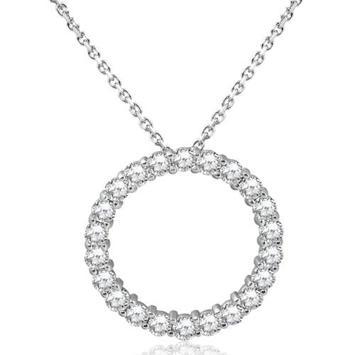 Bliss Diamond Vs 5ct Tw Round Cut Diamond Circle Pendant 14k White Gold Lab Grown In 14k White Gold