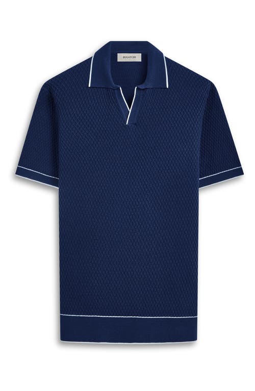 Shop Bugatchi Tipped Johnny Collar Polo In Navy