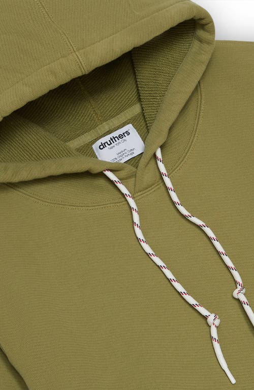 Druthers Nyc Organic Cotton 685 Gsm French Terry Hooded Sweatshirt In Calliste Green