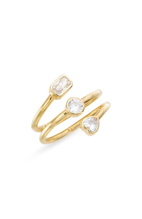 Shymi Cubic Zirconia Bezel Wrap Ring In Gold/white