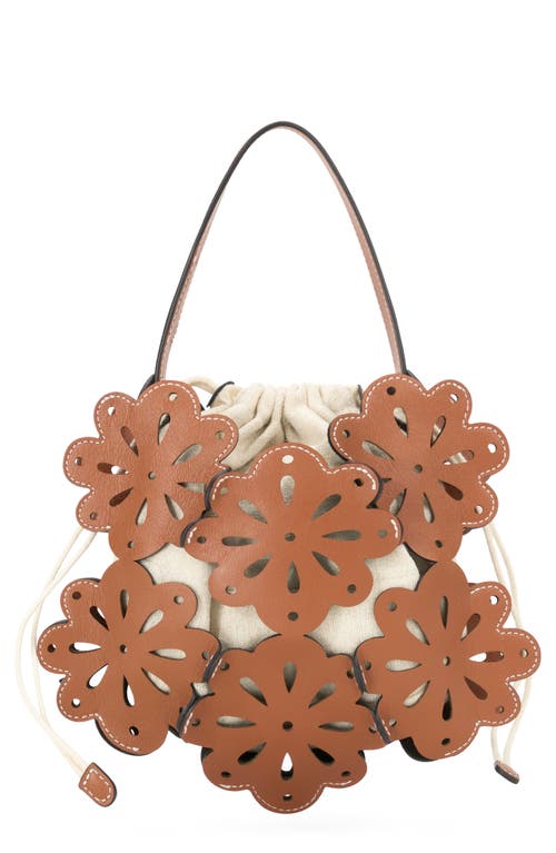 Shop Staud Flora Bucket Bag In Tan