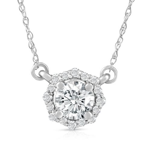 Bliss Diamond 5/8 Ct Halo Diamond Pendant 14k Gold Lab Grown Necklace 18" In 14k White Gold