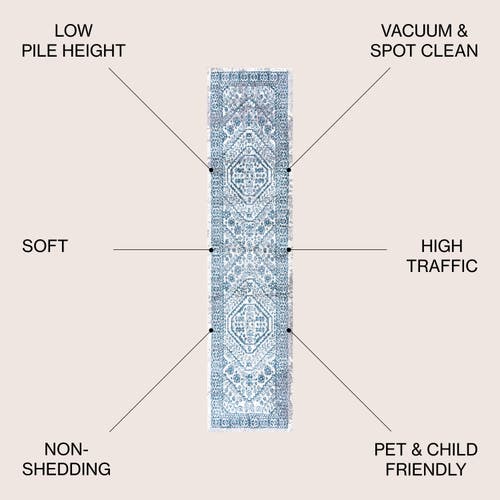Jonathan Y Boho Cottage Medallion Area Rug In Blue/white
