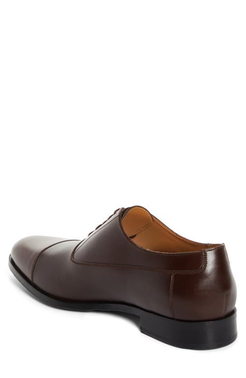 Shop Jm Weston Animation Cap Toe Oxford In Dark Brown