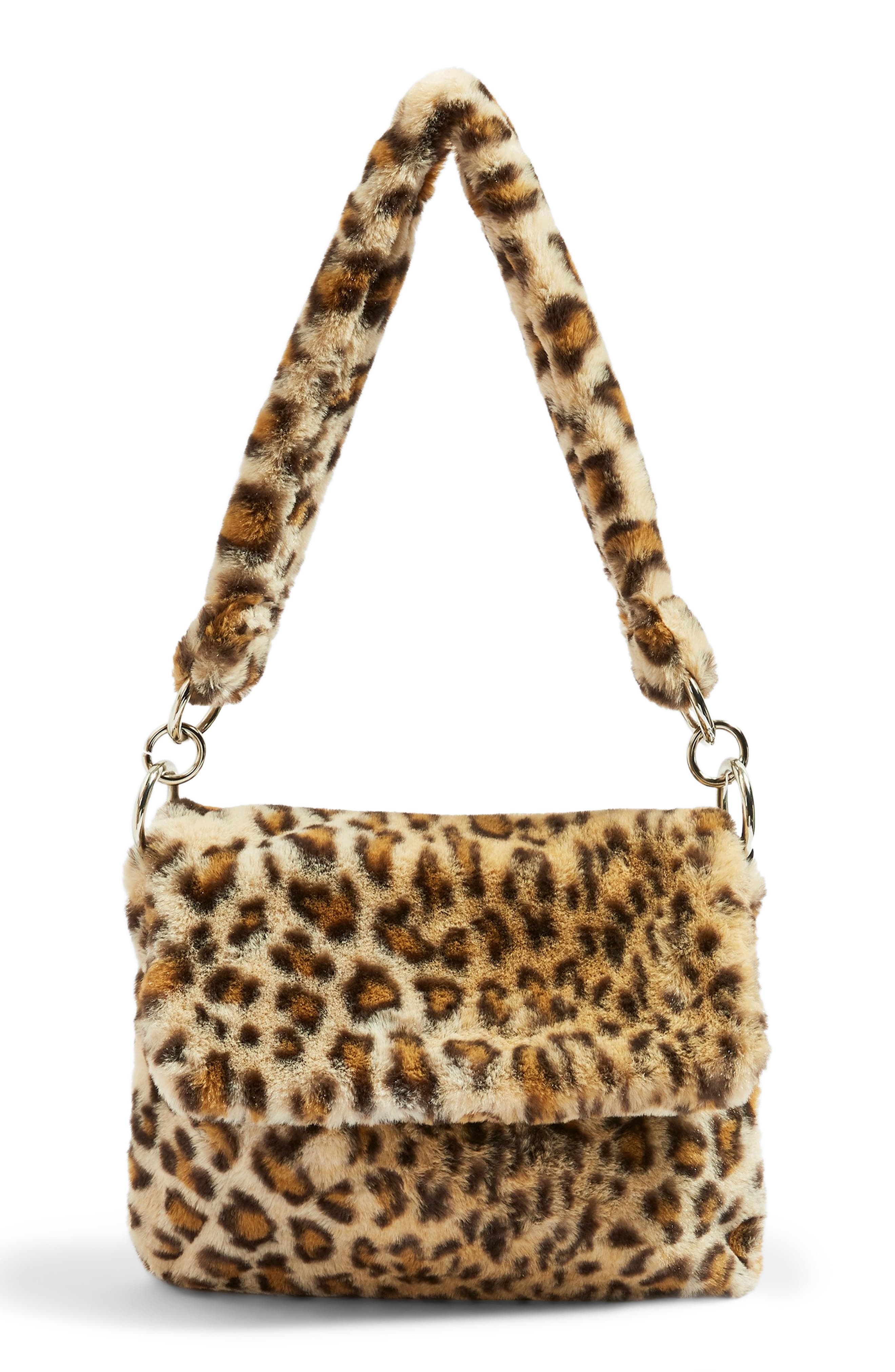 Teddy Leopard Print Faux Fur Shoulder Bag Nordstrom