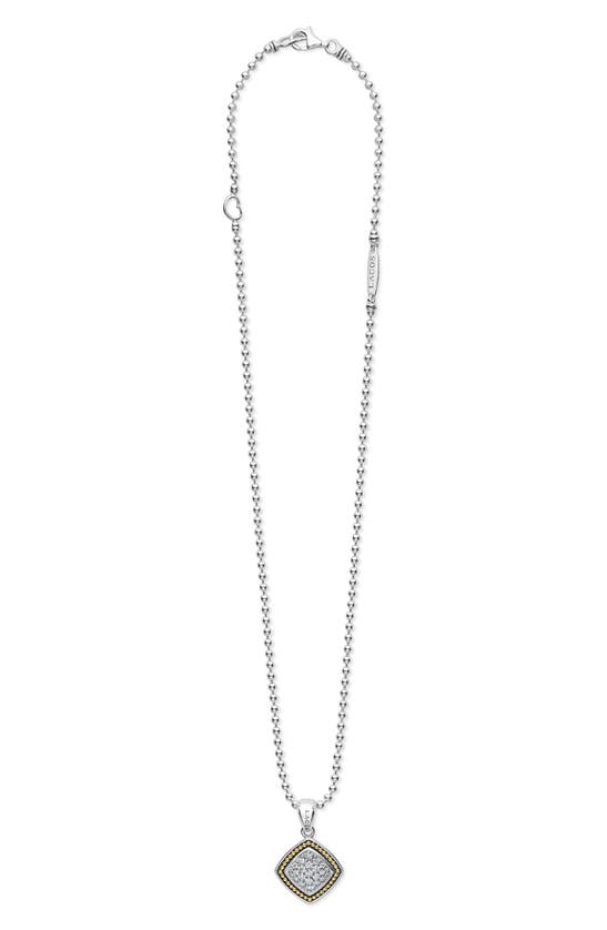 Shop Lagos Rittenhouse Diamond Pavé Pendant Necklace In Silver