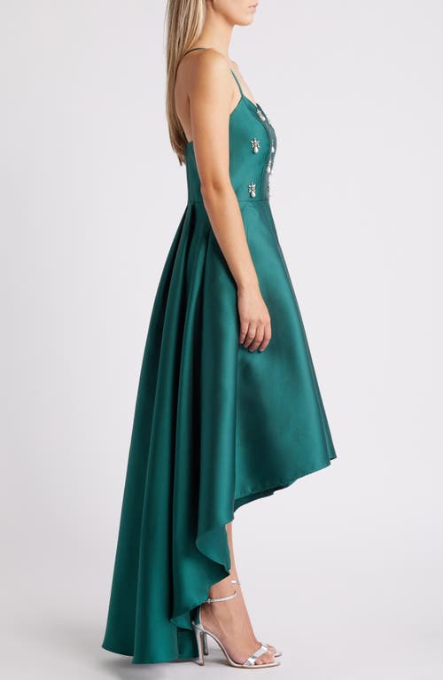 ELIZA J ELIZA J EMBELLISHED MIKADO HIGH-LOW COCKTAIL DRESS