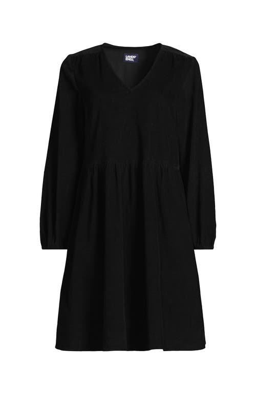 Shop Lands' End Pinwale Cord V Neck Dress In Black