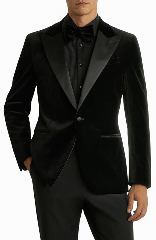 Reiss Diamond Black Velvet Dinner Jacket 