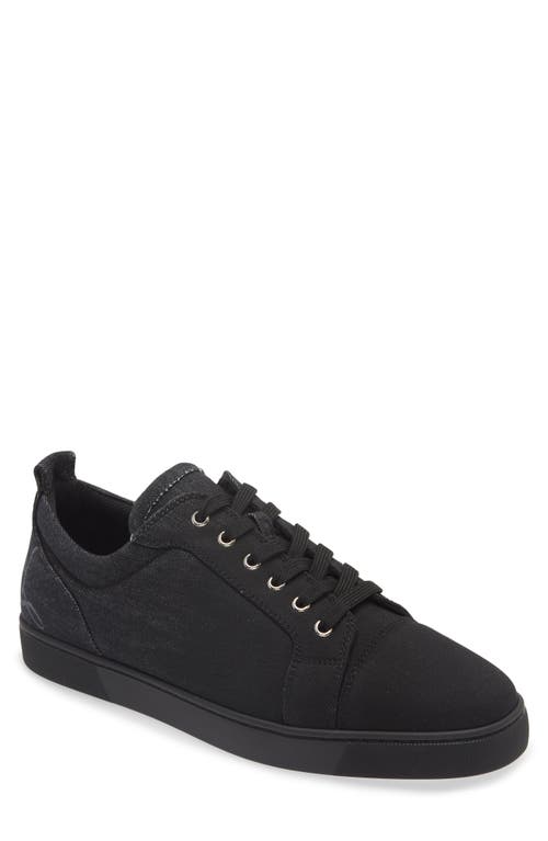 Shop Christian Louboutin Fun Louis Denim Low Top Sneaker In B619 Black-black