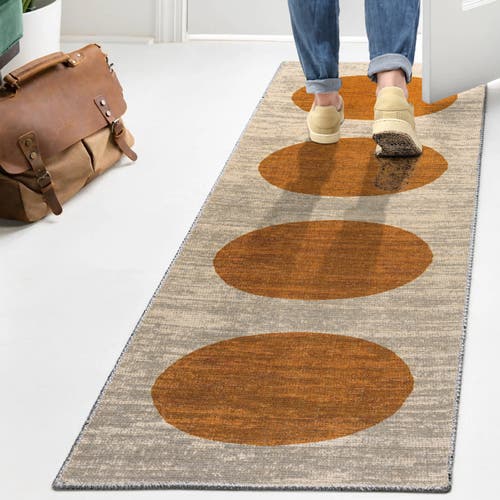 Jonathan Y Cirkel Minimalist Geometric Dot Machine-washable Area Rug In Cream/terracotta