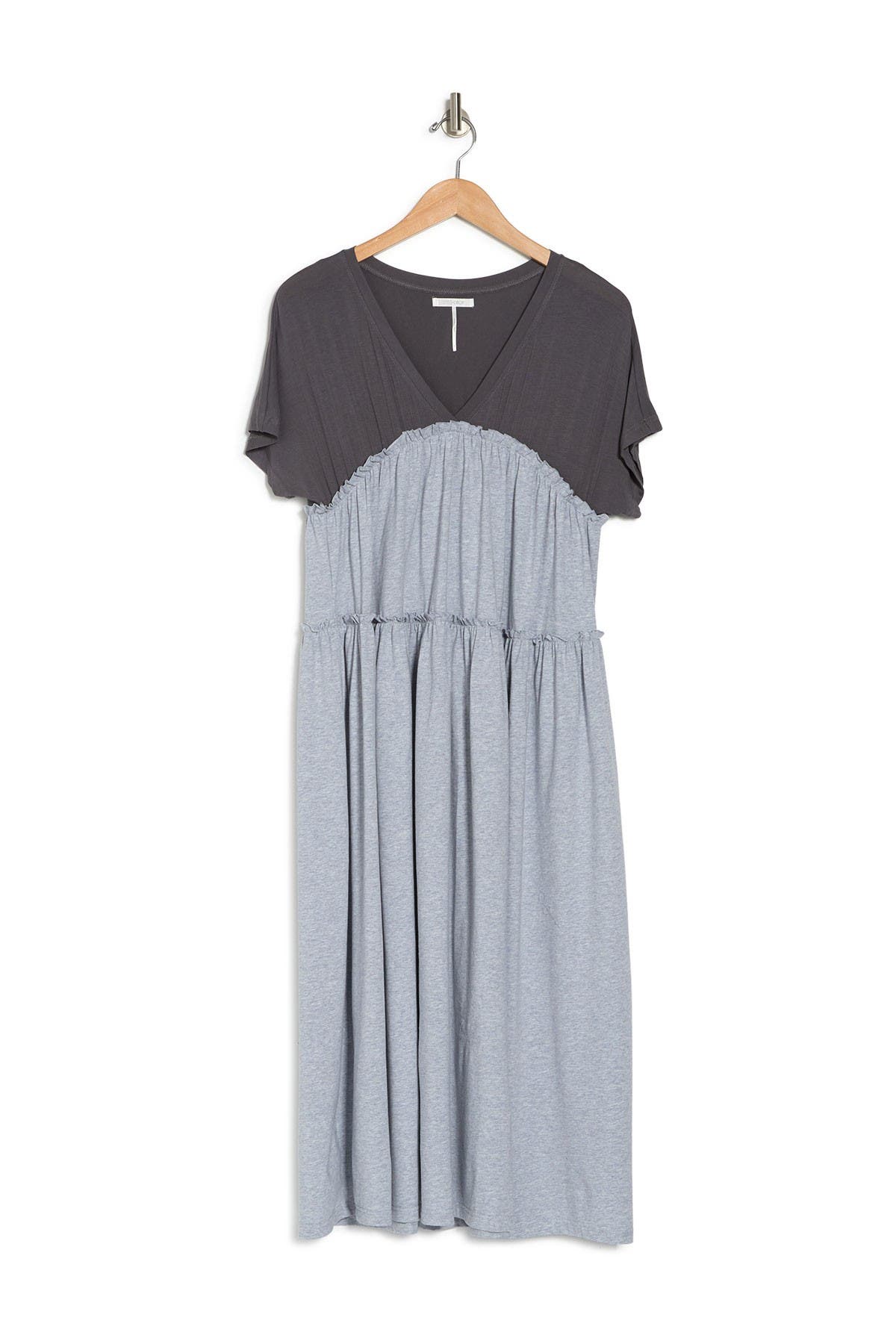 Stitchdrop Mixed Heather Jersey Dress In Seal And Heather Grey | ModeSens