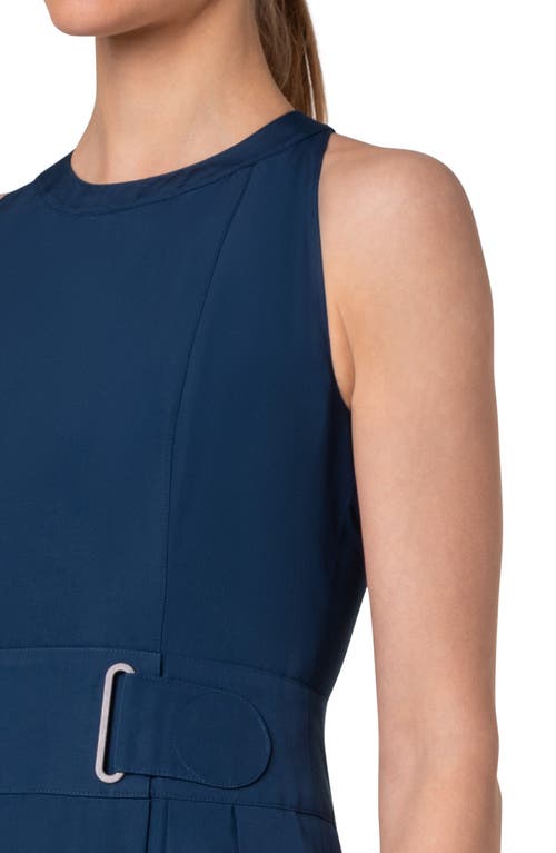 Akris Punto Techno Taffeta Midi Dress In Ink