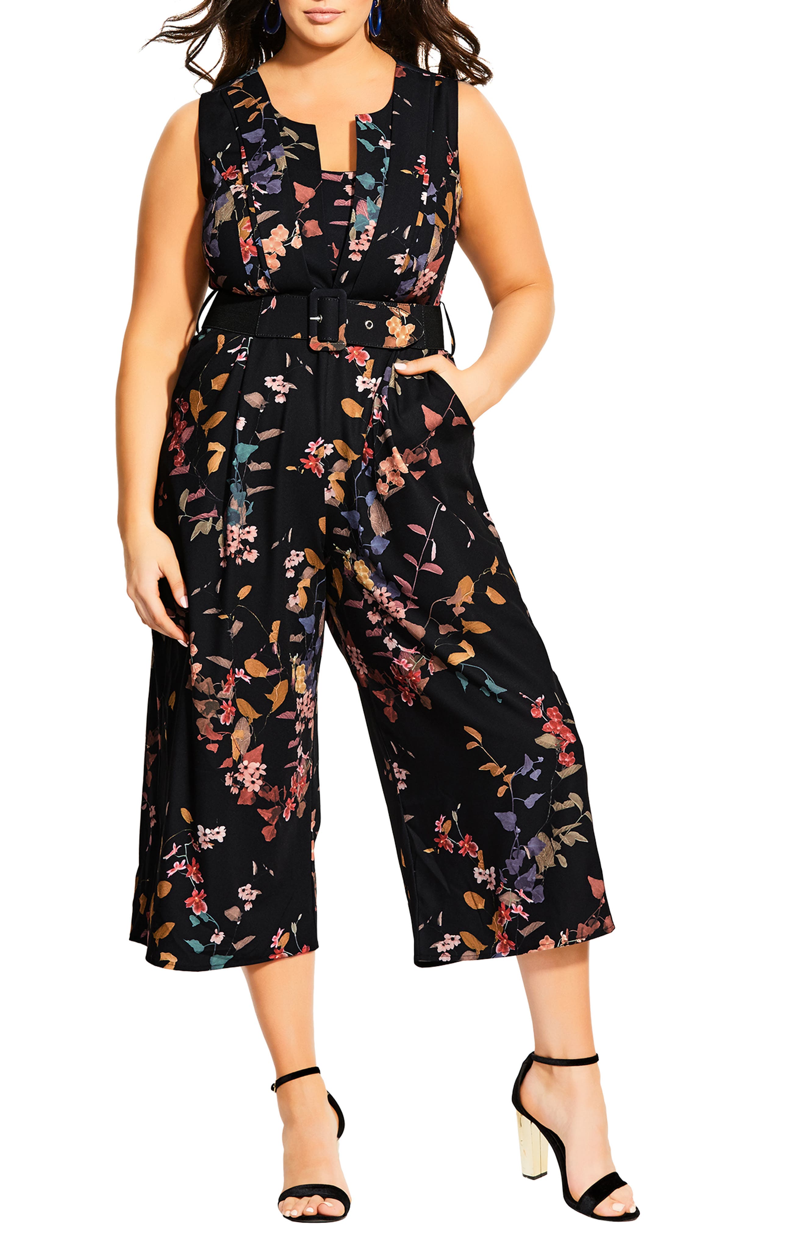 floral cropped jumpsuit