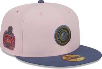 Men's New Era Pink/Blue Chicago Cubs Olive Undervisor 59FIFTY Fitted Hat