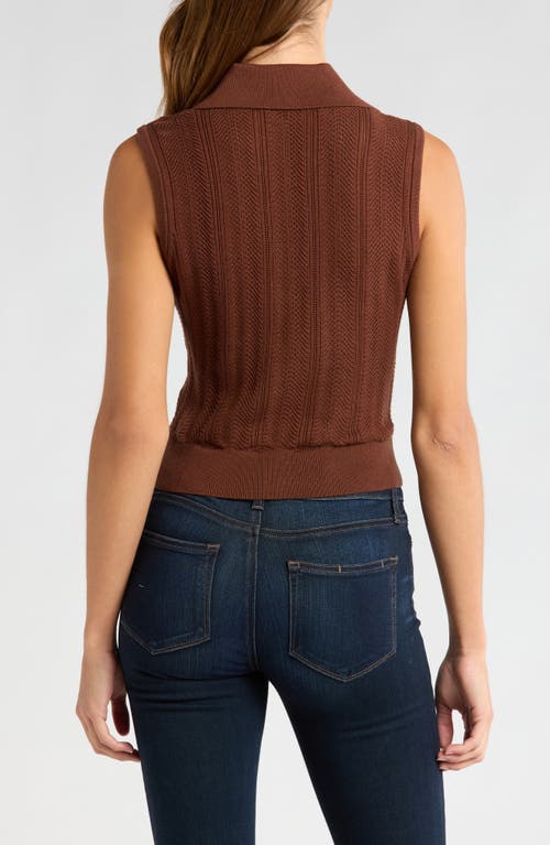 Shop Paige Rossana Sleeveless Pointelle Polo Sweater In Landslide