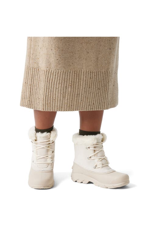 Sorel Snow Angel Faux Fur Detail Waterproof Boot In Chalk/light Clay