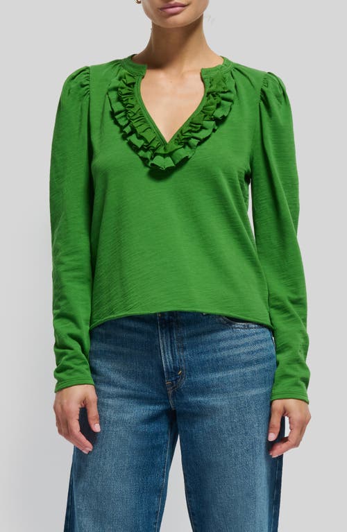 Shop Nation Ltd Valita Ruffle Top In Salon Green