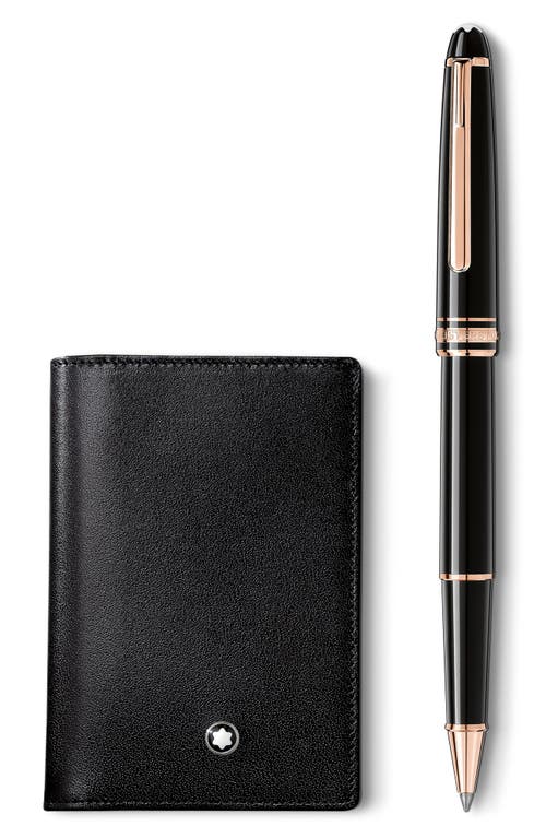 Montblanc Meisterstück Classique Rollerball Pen and Business Card Holder Set in Black at Nordstrom
