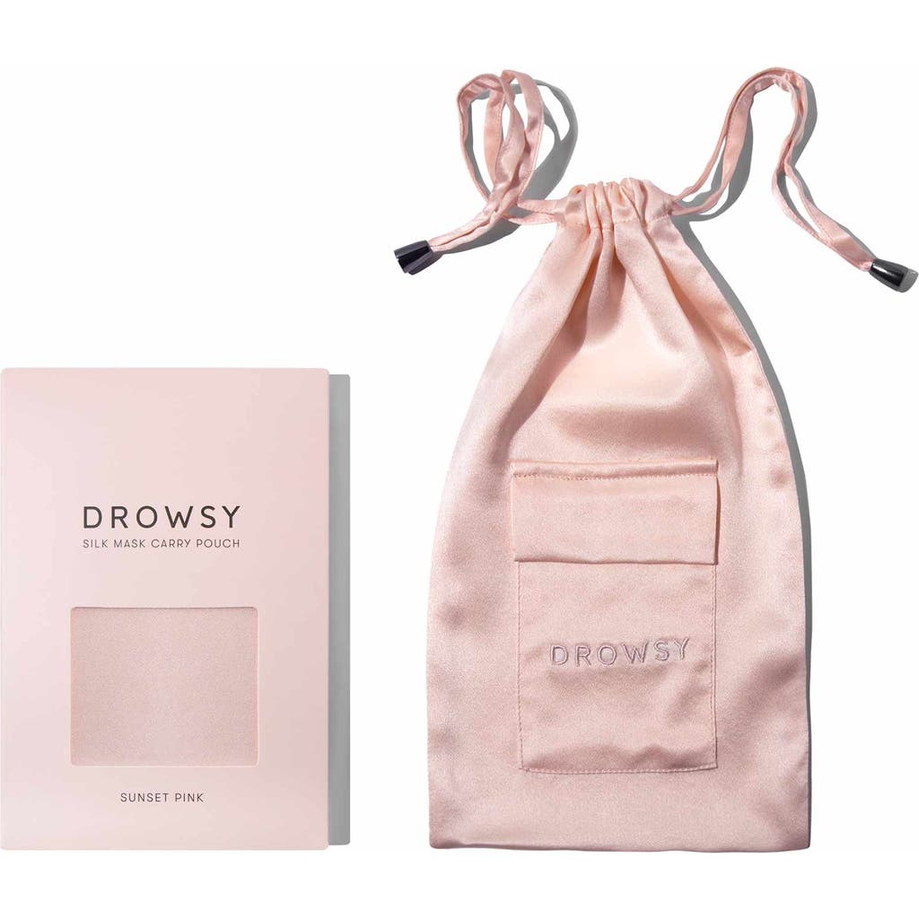Drowsy Sleep Co . Silk Carry Pouch In Sunset Pink