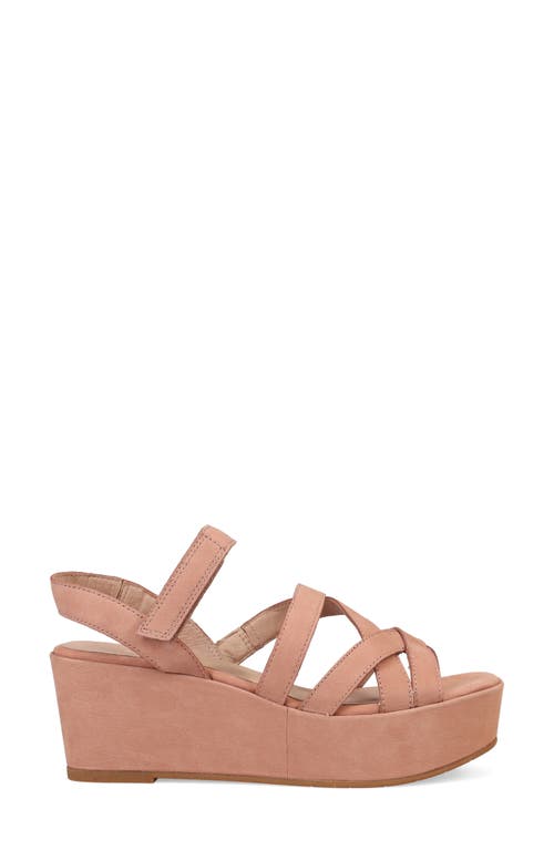 Eileen Fisher Mazy Suede Strappy Wedge Sandals In Latte