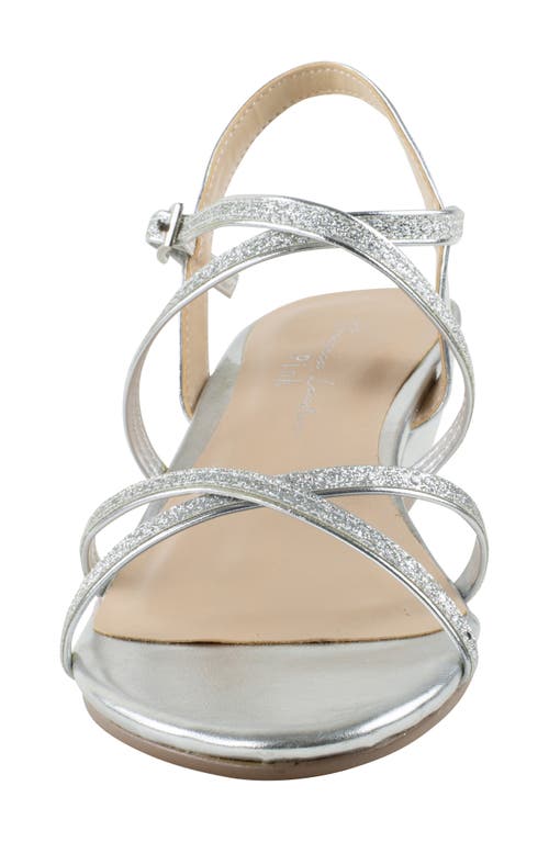 Shop Paradox London Pink Kadie Wedge Sandal In Silver Glitter