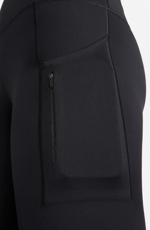 Shop Nike Dri-fit Go High Waist 7/8 Leggings In Black/black