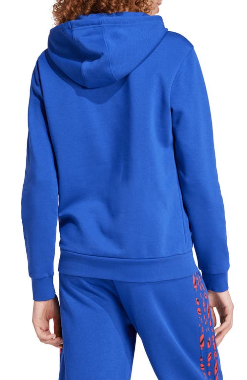 Shop Adidas Originals Adidas Animal Print Hoodie In Semi Lucid Blue