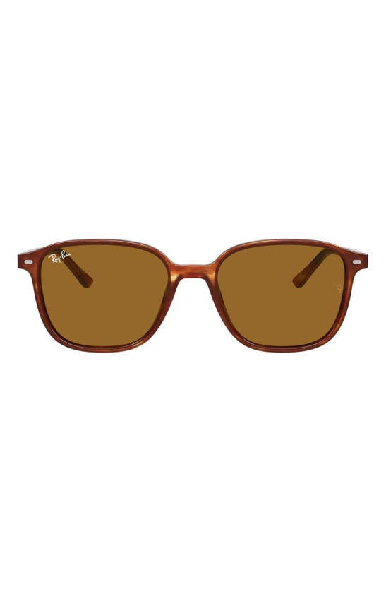 Ray Ban 53mm Square Sunglasses In Striped Havana/ Brown