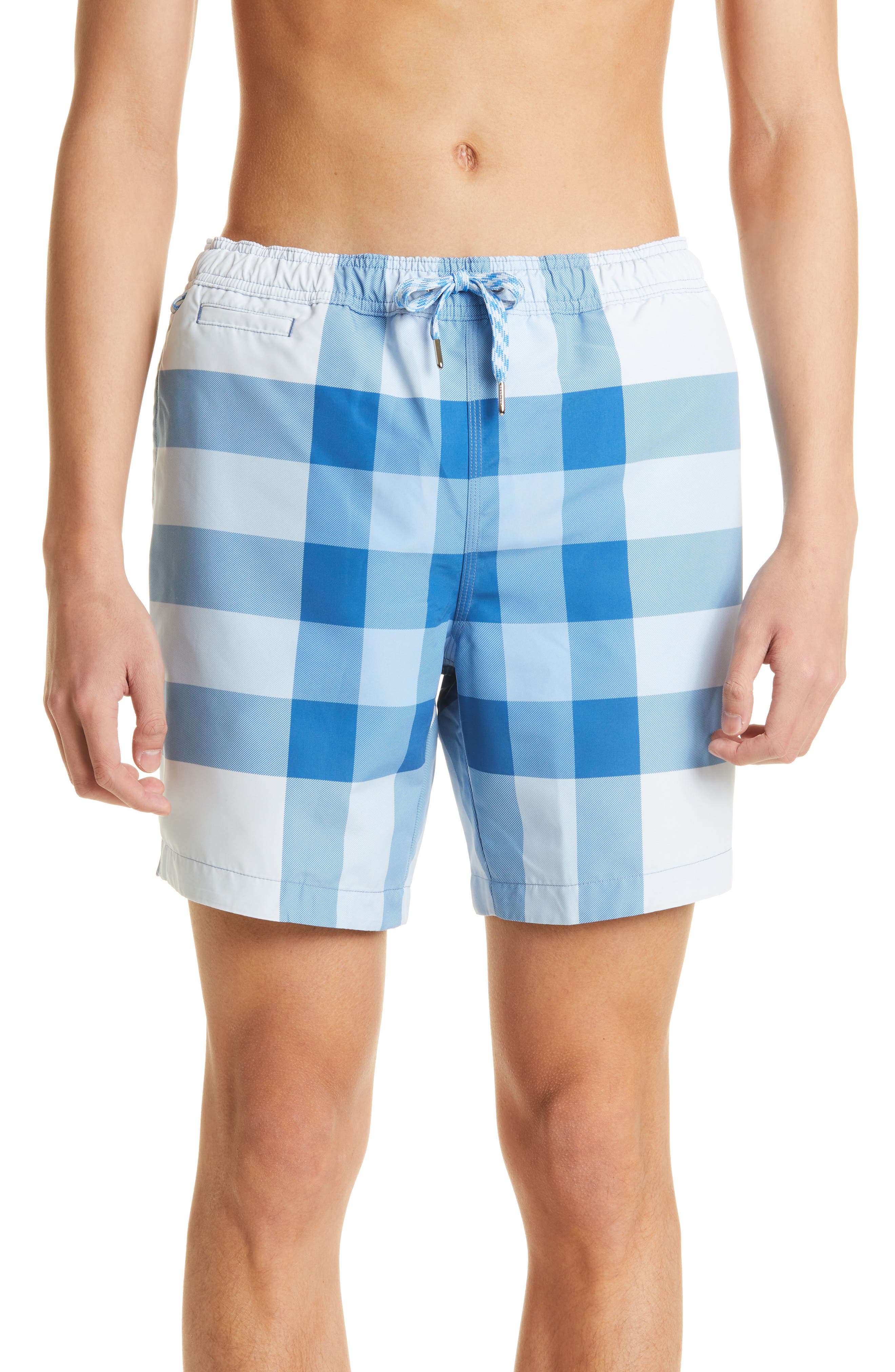 burberry blue swim trunks