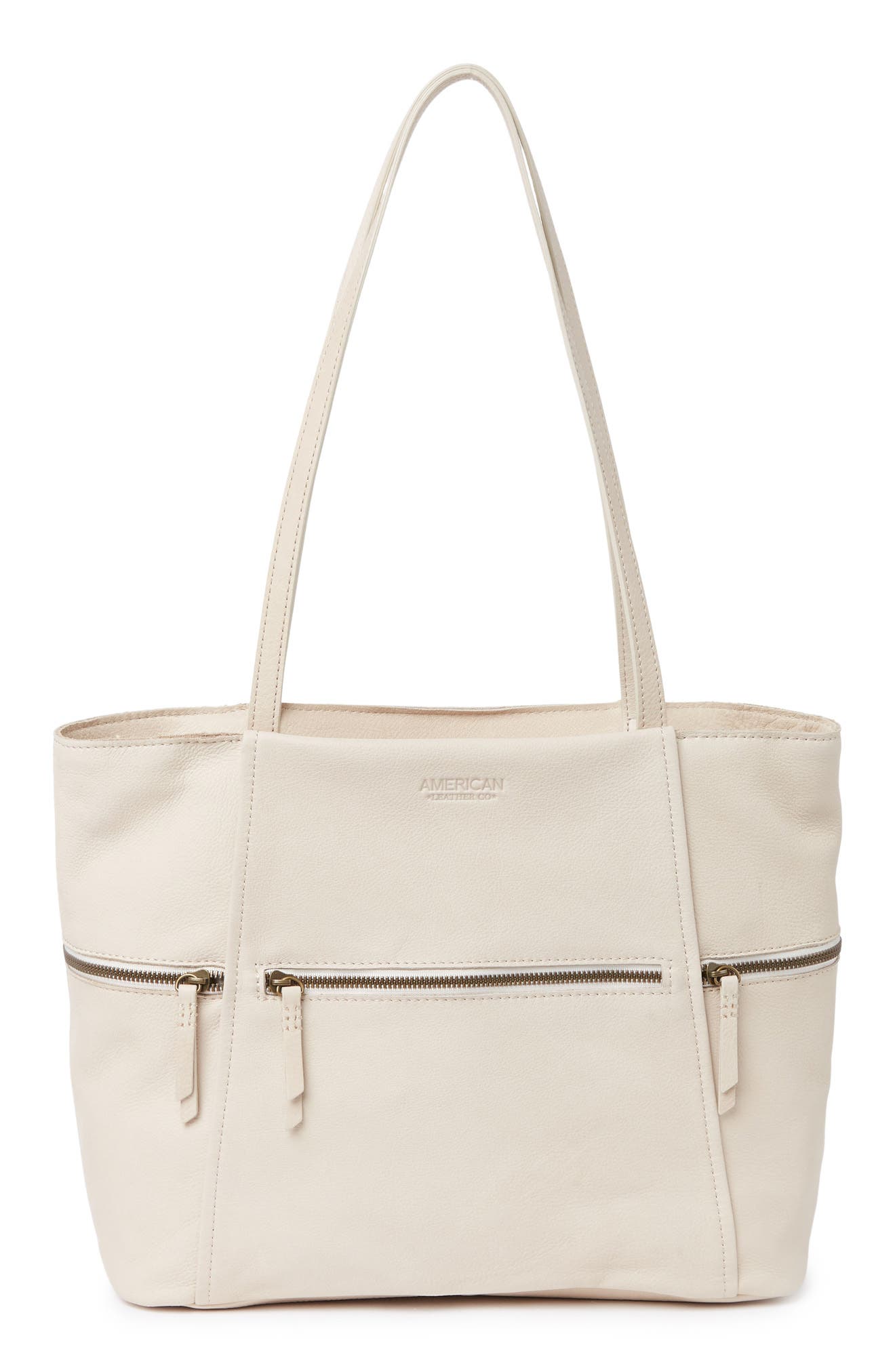 American Leather Co. Eerie Smooth Leather Tote Bag In Stone Smooth