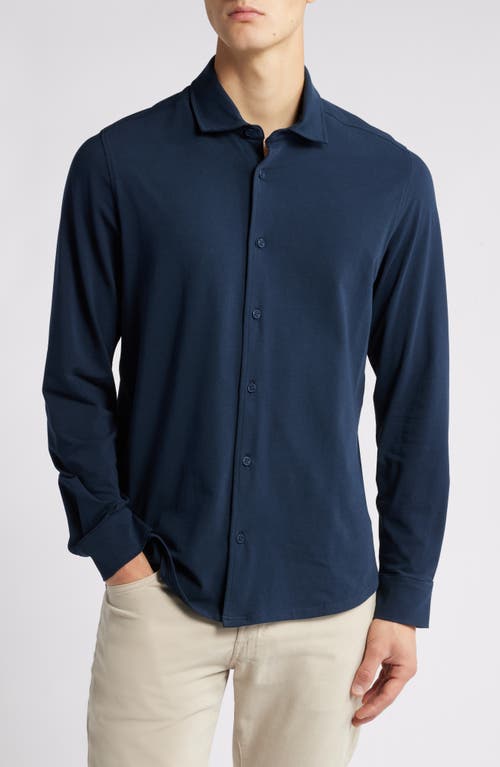 Sealskinz Halvergate Stretch Organic Cotton Button-up Shirt In Dark Navy